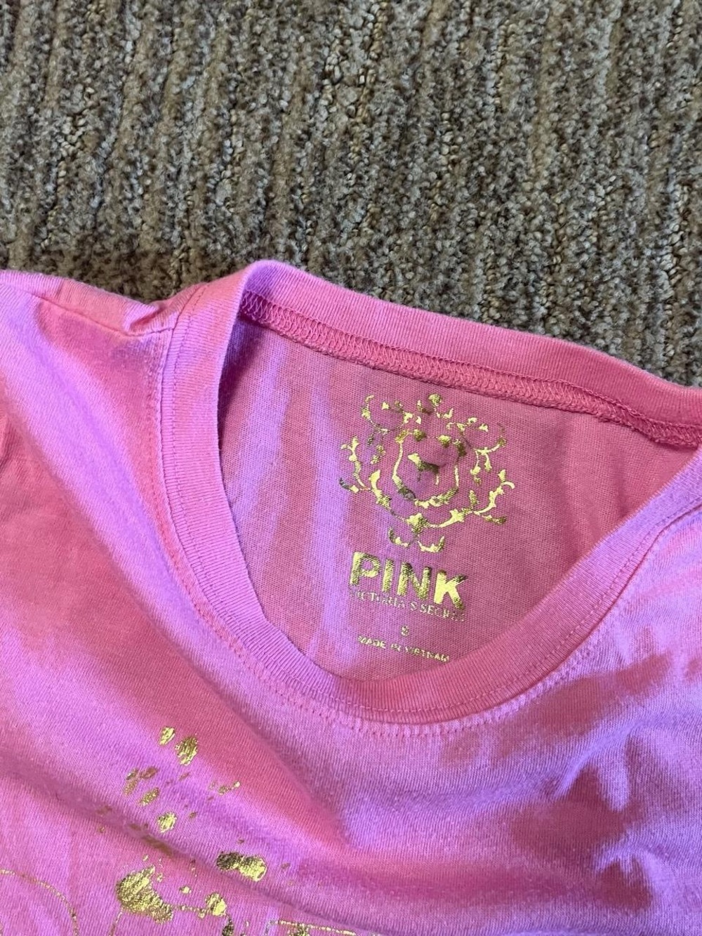 2006 PINK Victoria's Secret Pink Short-Sleeve Tee with Gold Accent - Picture 5 of 5